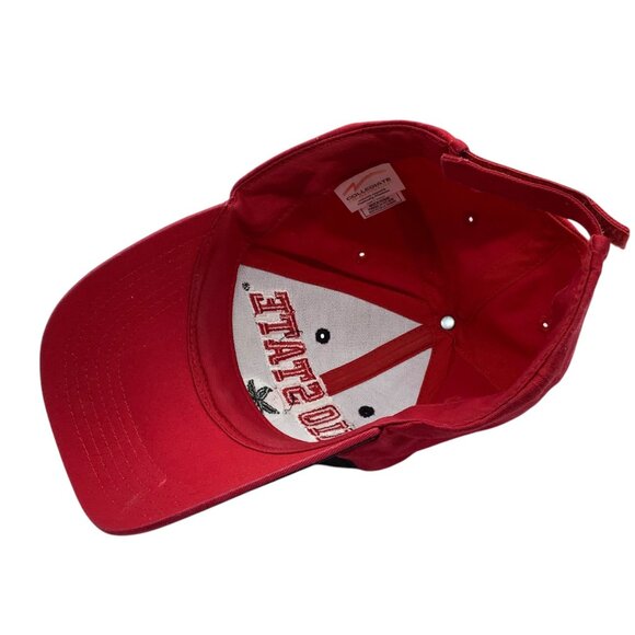 Ohio State Buckeyes Embroidered Logo Adjustable Cotton Baseball Cap Red & Black - Picture 7 of 7